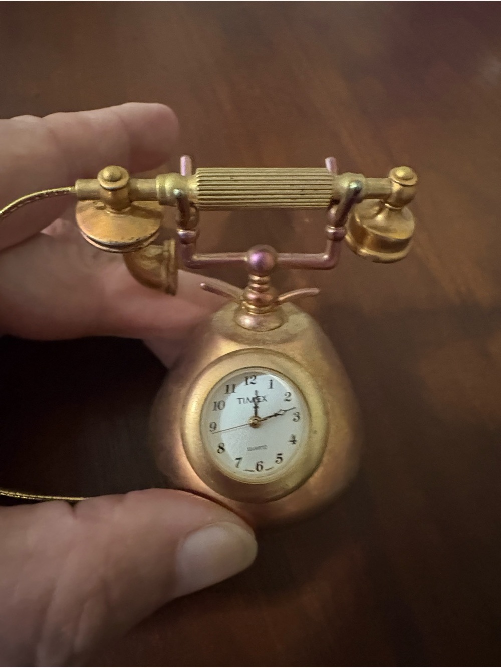Vintage Mini Telephone Brass with Timex Watch